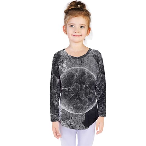 Space-universe-earth-rocket Kids  Long Sleeve T-shirt by Ket1n9