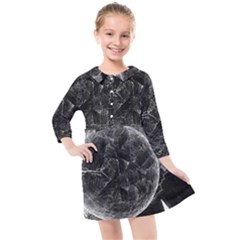 Space-universe-earth-rocket Kids  Quarter Sleeve Shirt Dress by Ket1n9