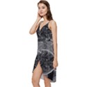 Space-universe-earth-rocket Wrap Frill Dress View2