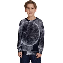 Space-universe-earth-rocket Kids  Crewneck Sweatshirt by Ket1n9