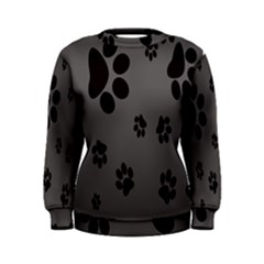 Dog-foodprint Paw Prints Seamless Background And Pattern Women s Sweatshirt by Ket1n9