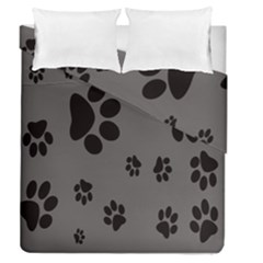 Dog-foodprint Paw Prints Seamless Background And Pattern Duvet Cover Double Side (queen Size) by Ket1n9