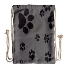 Dog-foodprint Paw Prints Seamless Background And Pattern Drawstring Bag (large) by Ket1n9