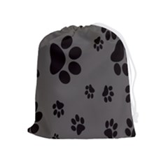 Dog-foodprint Paw Prints Seamless Background And Pattern Drawstring Pouch (xl) by Ket1n9