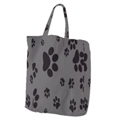 Dog-foodprint Paw Prints Seamless Background And Pattern Giant Grocery Tote by Ket1n9