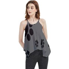 Dog-foodprint Paw Prints Seamless Background And Pattern Flowy Camisole Tank Top by Ket1n9