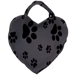 Dog-foodprint Paw Prints Seamless Background And Pattern Giant Heart Shaped Tote by Ket1n9