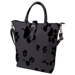 Dog-foodprint Paw Prints Seamless Background And Pattern Buckle Top Tote Bag by Ket1n9