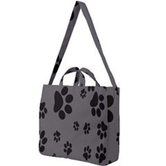 Dog-foodprint Paw Prints Seamless Background And Pattern Square Shoulder Tote Bag by Ket1n9