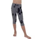 Dog-foodprint Paw Prints Seamless Background And Pattern Kids  Lightweight Velour Capri Leggings  View1