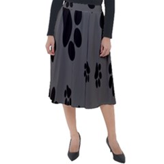 Dog-foodprint Paw Prints Seamless Background And Pattern Classic Velour Midi Skirt  by Ket1n9