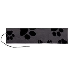 Dog-foodprint Paw Prints Seamless Background And Pattern Roll Up Canvas Pencil Holder (l) by Ket1n9