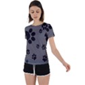 Dog-foodprint Paw Prints Seamless Background And Pattern Back Circle Cutout Sports T-Shirt View1