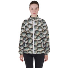 Ocean Pattern Women s High Neck Windbreaker