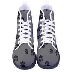 Dog-foodprint Paw Prints Seamless Background And Pattern Men s High-top Canvas Sneakers by Ket1n9