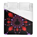 Fractal Red Violet Symmetric Spheres On Black Duvet Cover (Full/ Double Size) View1