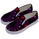 Fractal Red Violet Symmetric Spheres On Black Kids  Canvas Slip Ons View2