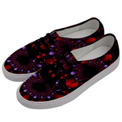 Fractal Red Violet Symmetric Spheres On Black Men s Classic Low Top Sneakers by Ket1n9