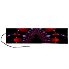 Fractal Red Violet Symmetric Spheres On Black Roll Up Canvas Pencil Holder (l) by Ket1n9