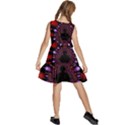 Fractal Red Violet Symmetric Spheres On Black Kids  Sleeveless Tiered Mini Dress View4