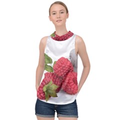 Fruit-healthy-vitamin-vegan High Neck Satin Top by Ket1n9