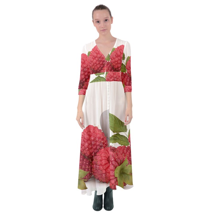 Fruit-healthy-vitamin-vegan Button Up Maxi Dress