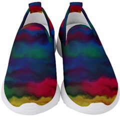 Watercolour-color-background Kids  Slip On Sneakers