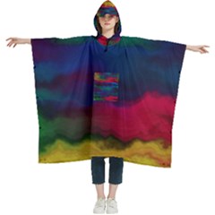 Watercolour-color-background Women s Hooded Rain Ponchos by Ket1n9