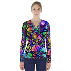 Network-nerves-nervous-system-line V-neck Long Sleeve Top