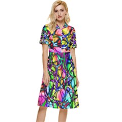 Network-nerves-nervous-system-line Button Top Knee Length Dress by Ket1n9