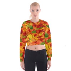 Leaves Texture Cropped Sweatshirt by Ket1n9