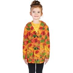 Leaves Texture Kids  Double Breasted Button Coat by Ket1n9