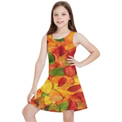 Leaves Texture Kids  Lightweight Sleeveless Dress by Ket1n9