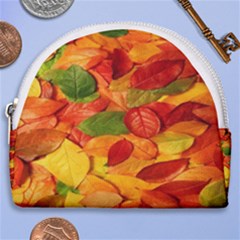 Leaves Texture Horseshoe Style Canvas Pouch by Ket1n9