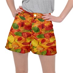 Leaves Texture Women s Ripstop Shorts by Ket1n9