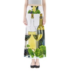 White-wine-red-wine-the-bottle Full Length Maxi Skirt by Ket1n9