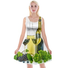 White-wine-red-wine-the-bottle Reversible Velvet Sleeveless Dress by Ket1n9