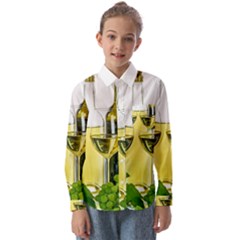 White-wine-red-wine-the-bottle Kids  Long Sleeve Shirt by Ket1n9