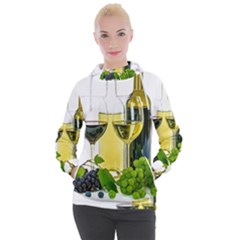 White-wine-red-wine-the-bottle Women s Hooded Pullover by Ket1n9