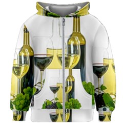 White-wine-red-wine-the-bottle Kids  Zipper Hoodie Without Drawstring by Ket1n9