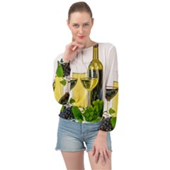 White-wine-red-wine-the-bottle Banded Bottom Chiffon Top by Ket1n9