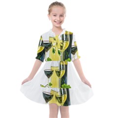 White-wine-red-wine-the-bottle Kids  All Frills Chiffon Dress by Ket1n9