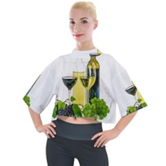 White-wine-red-wine-the-bottle Mock Neck T-shirt by Ket1n9