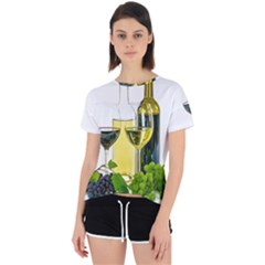 White-wine-red-wine-the-bottle Open Back Sport T-shirt by Ket1n9