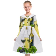 White-wine-red-wine-the-bottle Kids  Midi Sailor Dress by Ket1n9