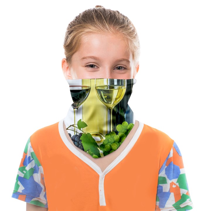 White-wine-red-wine-the-bottle Face Covering Bandana (Kids)