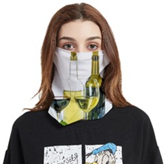 White-wine-red-wine-the-bottle Face Covering Bandana (two Sides) by Ket1n9