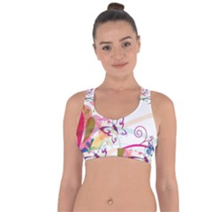 Butterfly Vector Art Cross String Back Sports Bra by Ket1n9