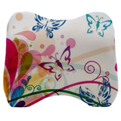 Butterfly Vector Art Velour Head Support Cushion by Ket1n9