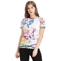 Butterfly Vector Art Women s Short Sleeve Rash Guard by Ket1n9